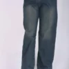 90 Wide Leg High Waist Long Jeans Bleu Vert Ref-W0019 – Image 5