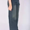 90 Wide Leg High Waist Long Jeans Bleu Vert Ref-W0019 – Image 3
